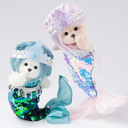 Медвежонок Lina TeddyTales, в костюме русалки, белый, S, 20 см
